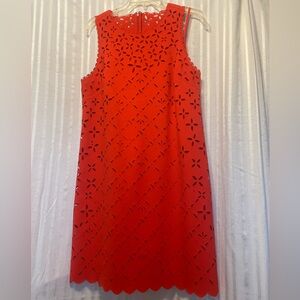 Gorgeous J. Crew Orange Eyelit Dress with Slip 10
